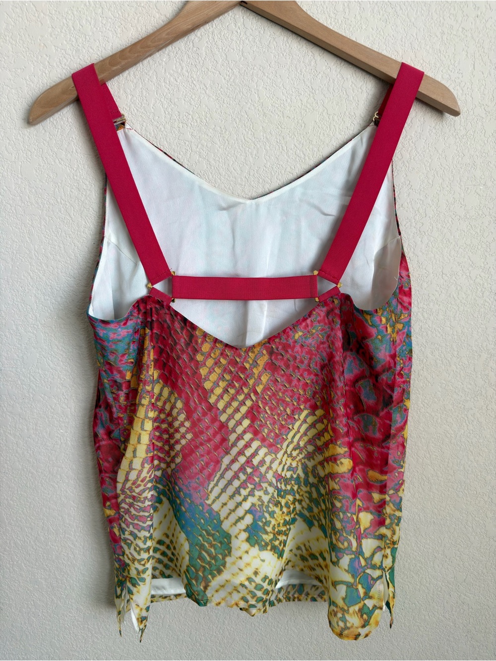 Ramy Brook Bennie Top M Multicolor Snakeskin Print Strappy Layered Chiffon Top - Picture 9 of 15